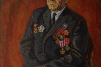 Александр Алексеевич Скороходов – защитник Брестской крепости, комиссар Чехословацкого партизанского отряда. 1978. Холст, масло. 120х100. ВОКГ